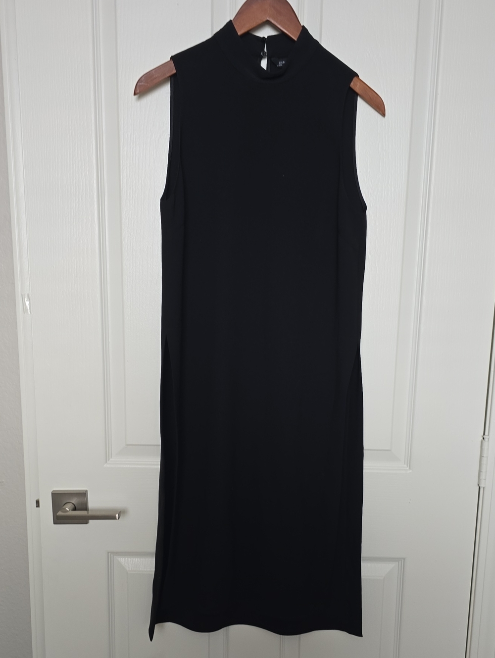 Zara Sleeveless Mock-Neck Midi Dress in Black